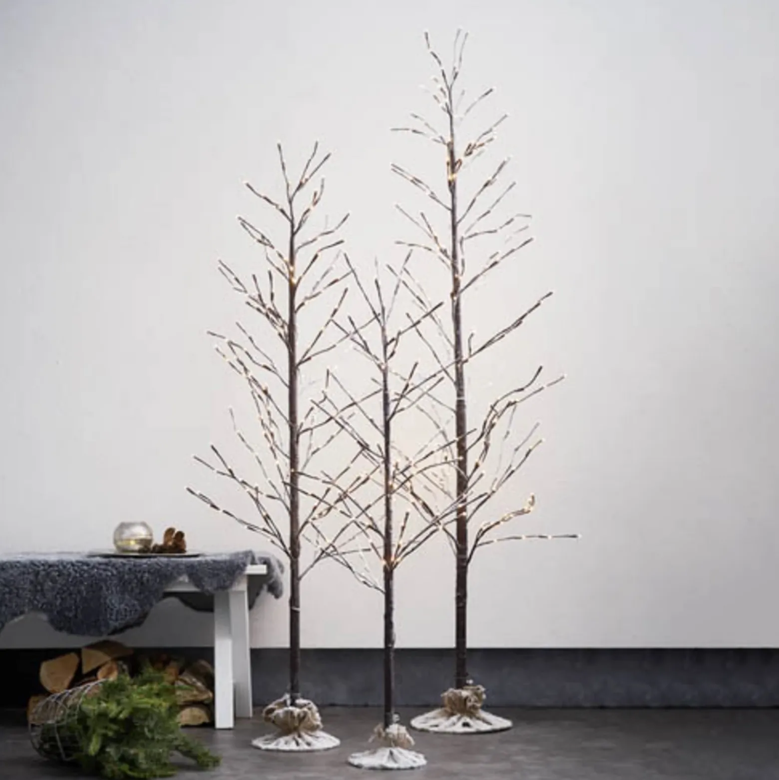 LED árbol decorativo Tobby Tree IP44 marrón altura 120cm
