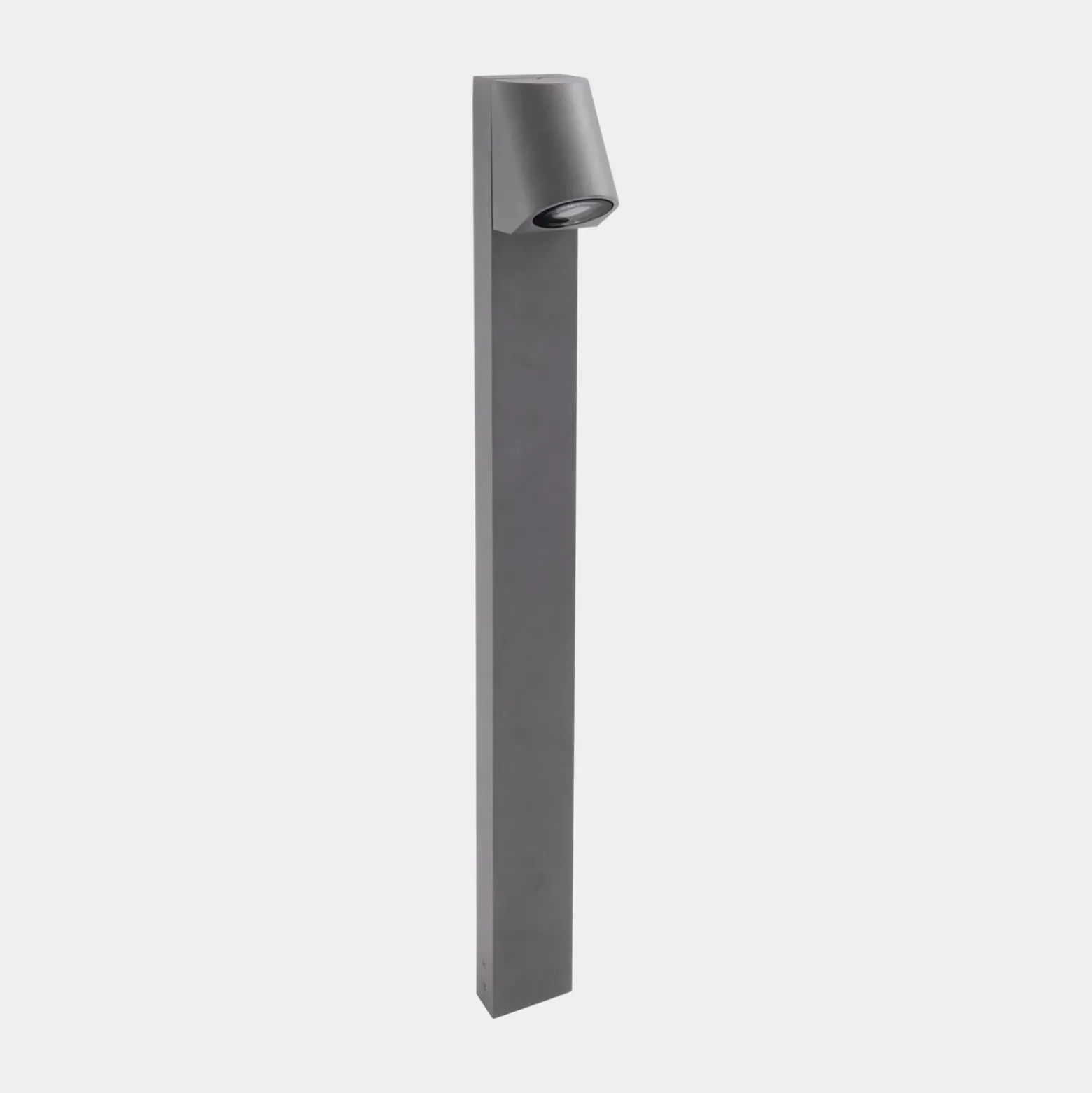 LEDS-C4 Bolardo luminoso Eko Inclined, gris, altura 80 cm, aluminio