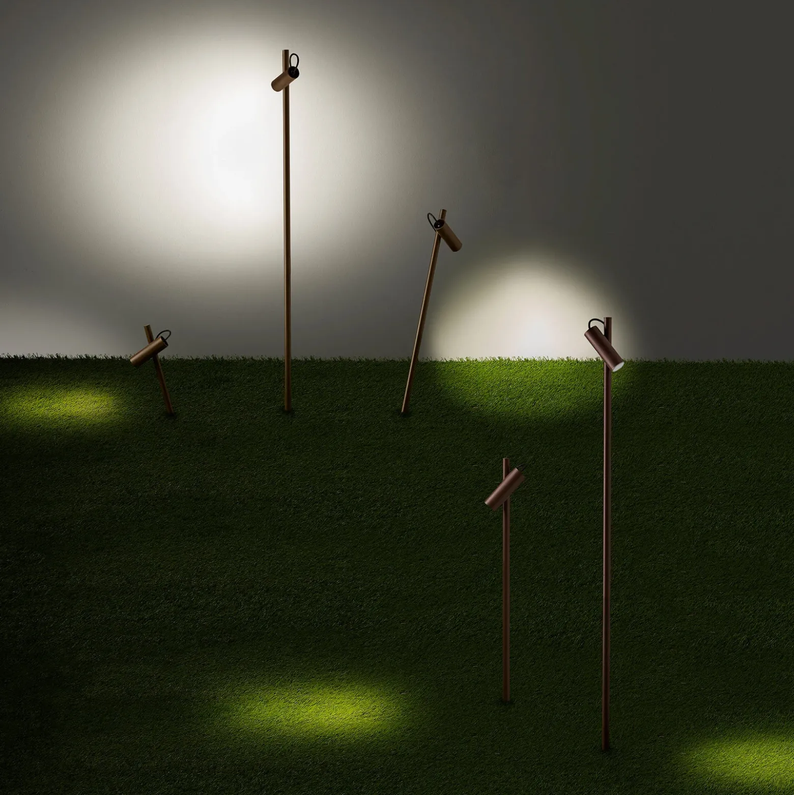 LEDS-C4 Juncus Foco LED con pica, marrón, 3.000 K