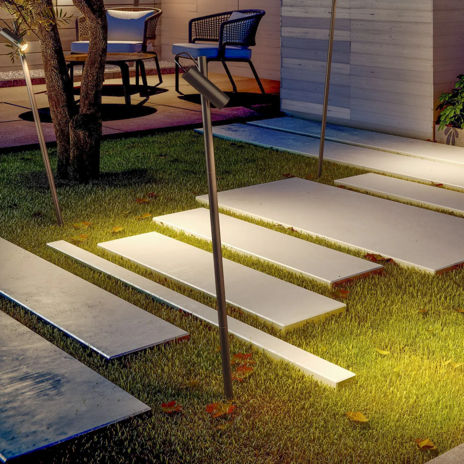 LEDS-C4 Juncus Foco LED con pica, marrón, 3.000 K
