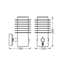 LEDVANCE Aplique de pared LED Endura Style Rondo gris oscuro Sensor