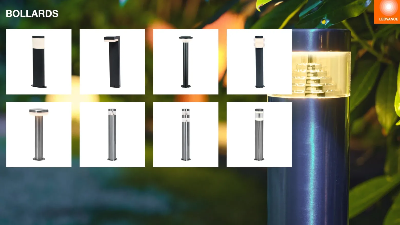 LEDVANCE Bolardo luminoso LED Endura Hybrid Mari, acero inoxidable