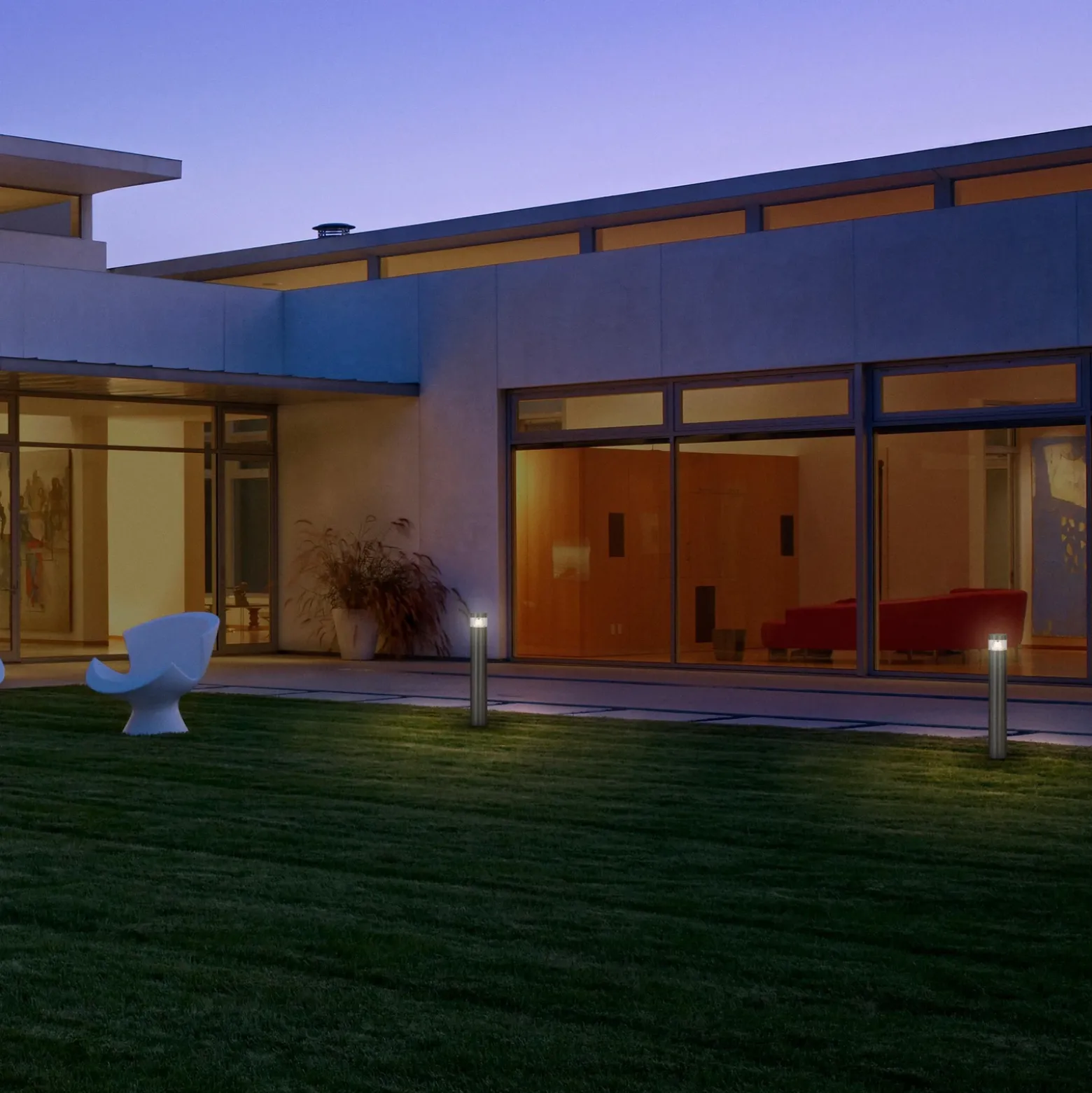 LEDVANCE Bolardo luminoso LED Endura Hybrid Orion, acero inoxidable