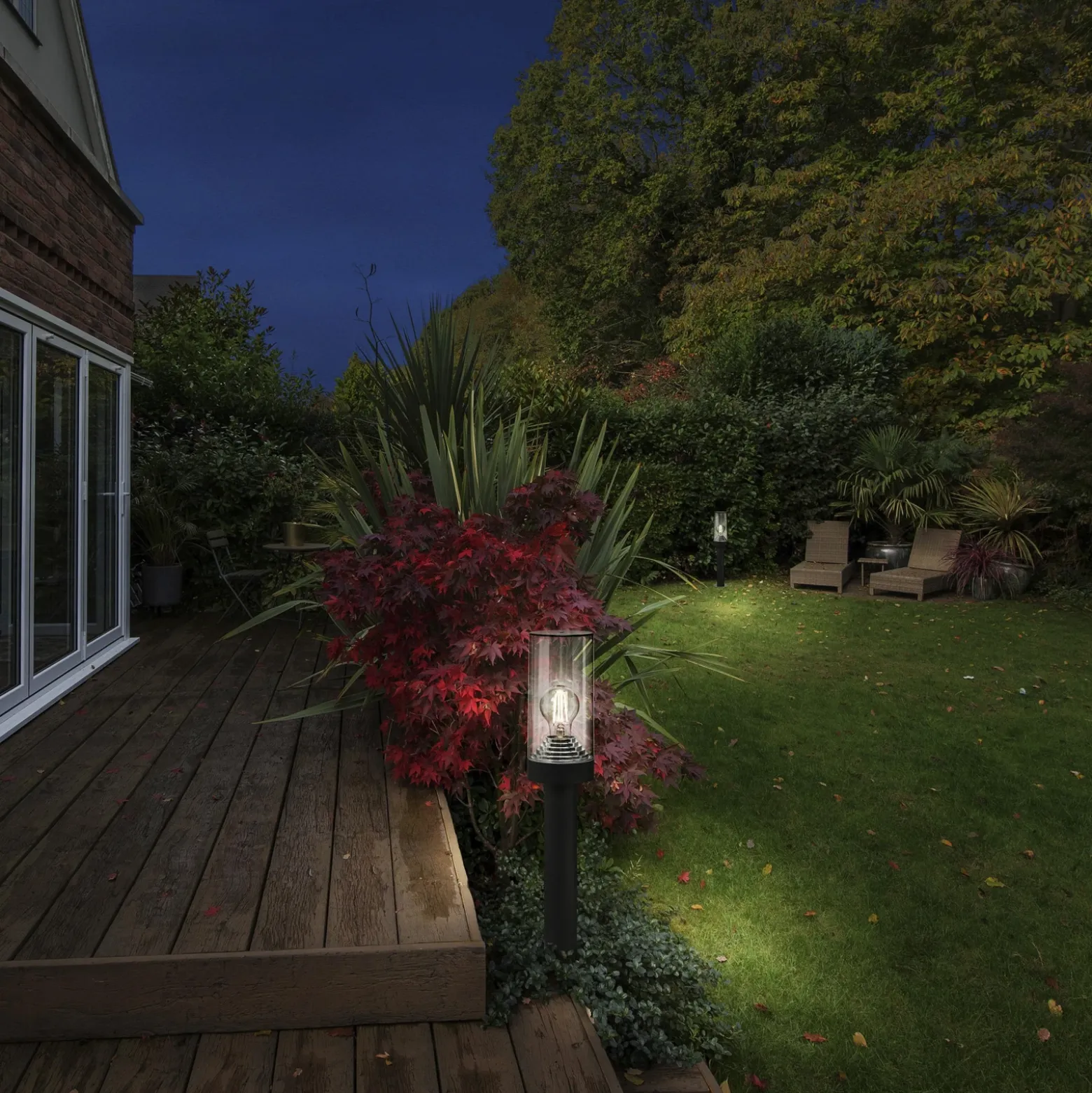 LEDVANCE Endura Classic Bolardo luminoso ámbar, gris oscuro