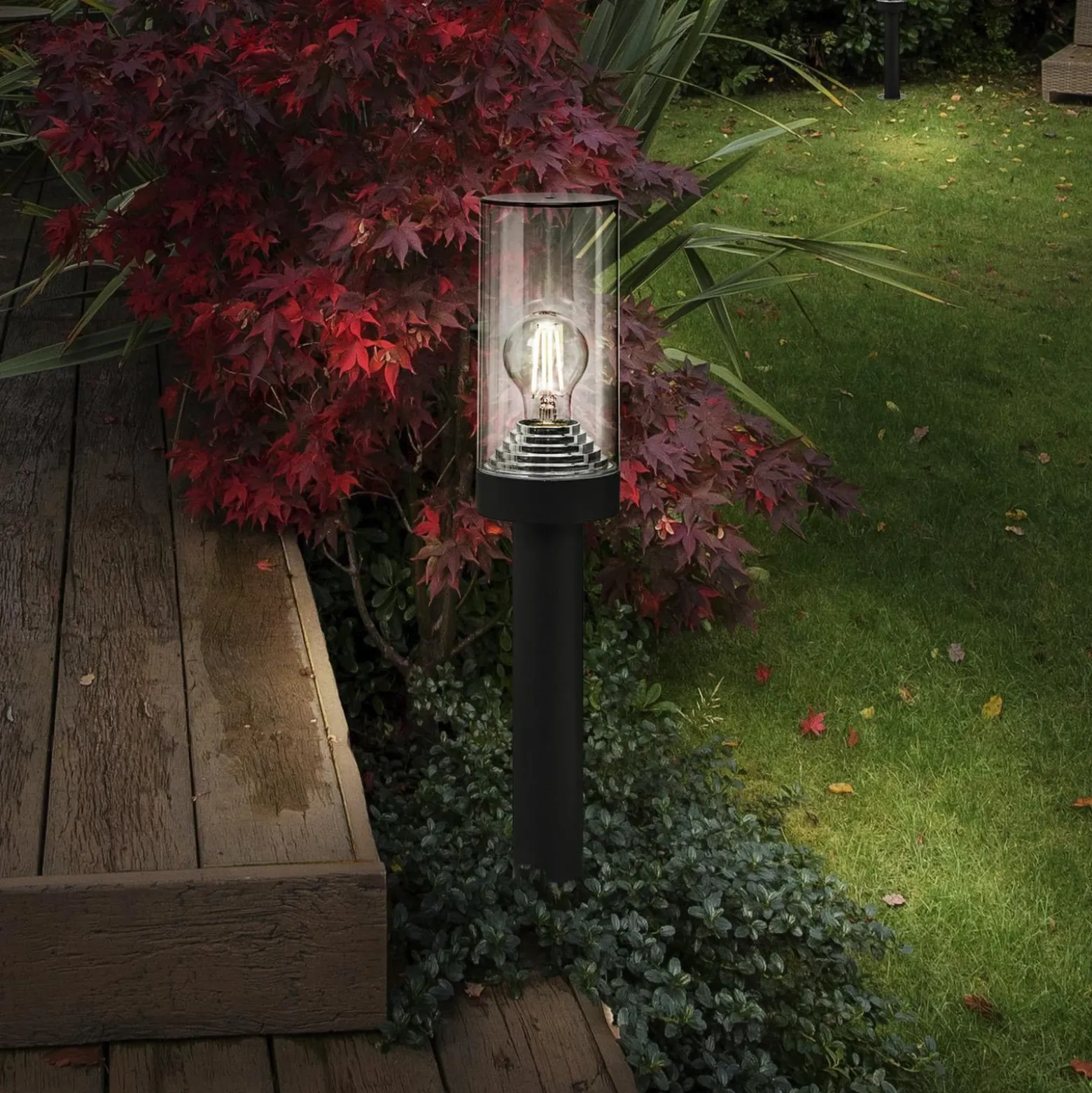LEDVANCE Endura Classic Bolardo luminoso ámbar, gris oscuro