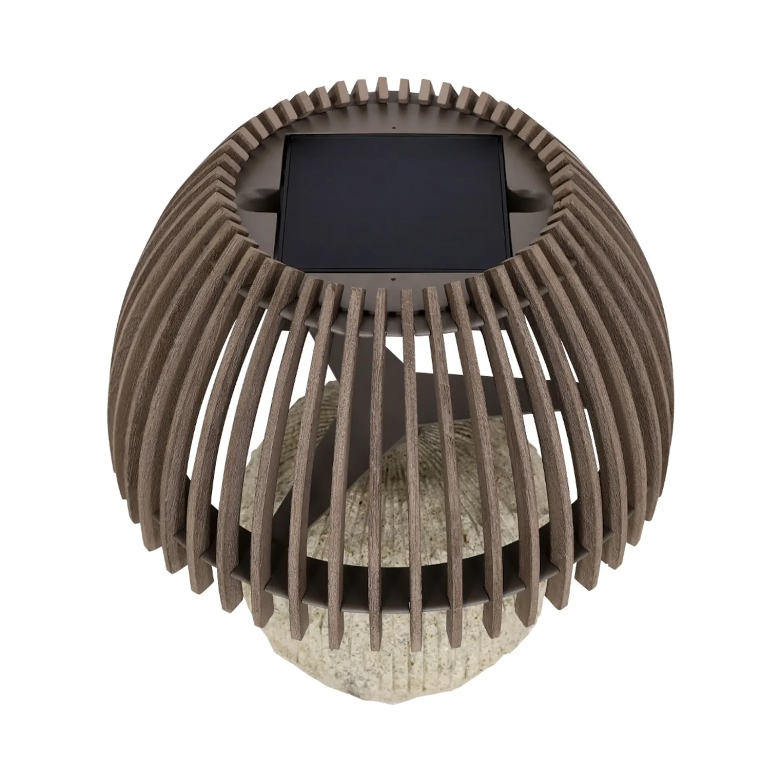 Les Jardins Lámpara de mesa LED Alba, gris/beige, altura 41 cm