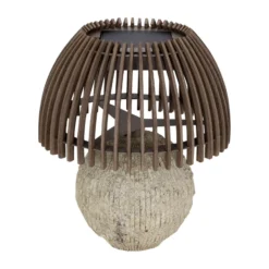 Les Jardins Lámpara de mesa LED Alba, gris/beige, altura 41 cm