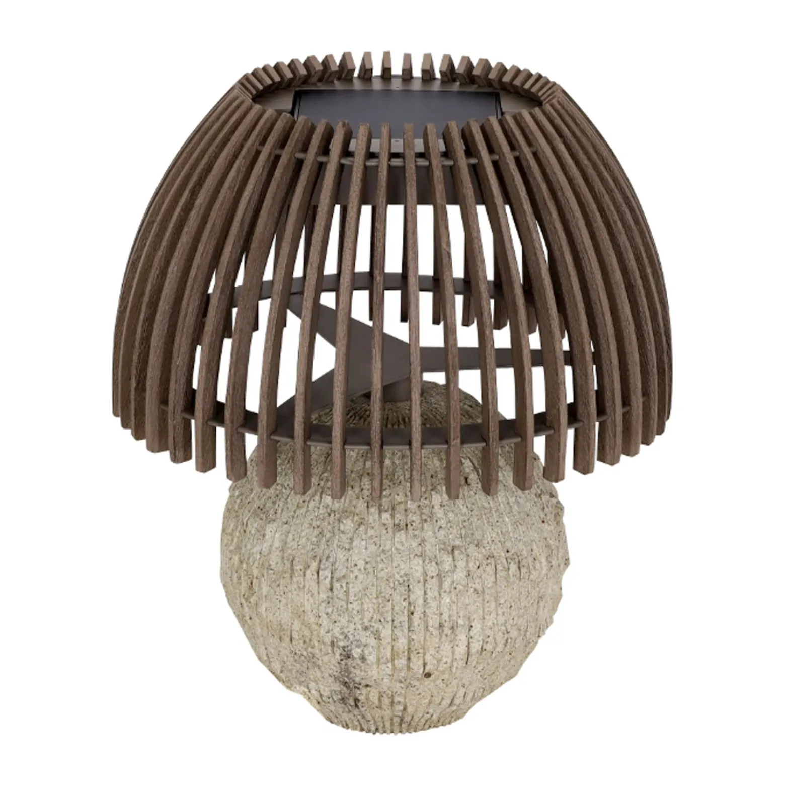 Les Jardins Lámpara de mesa LED Alba, gris/beige, altura 41 cm