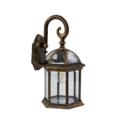 Lindby aplique de exterior Adelisa, dorado antiguo, aluminio, altura 39 cm