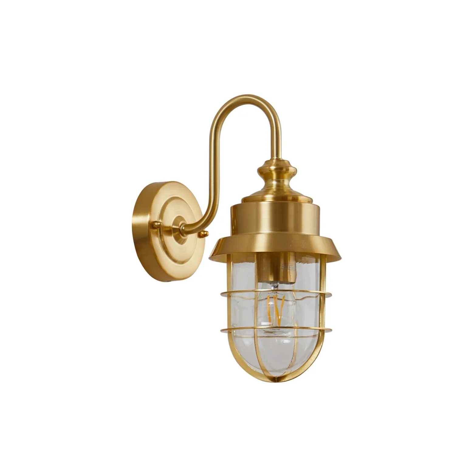 Lindby aplique de exterior Adalie, color latón, acero inoxidable