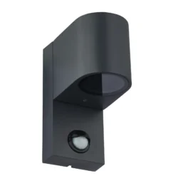 Lindby Aplique de exterior Gelso, aluminio, 15 cm, GU10, sensor