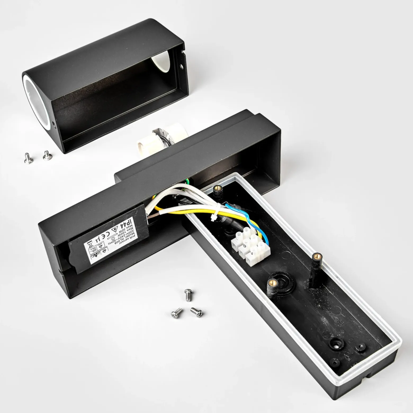 Lindby Aplique de exterior Palina, sensor, IP44, antracita