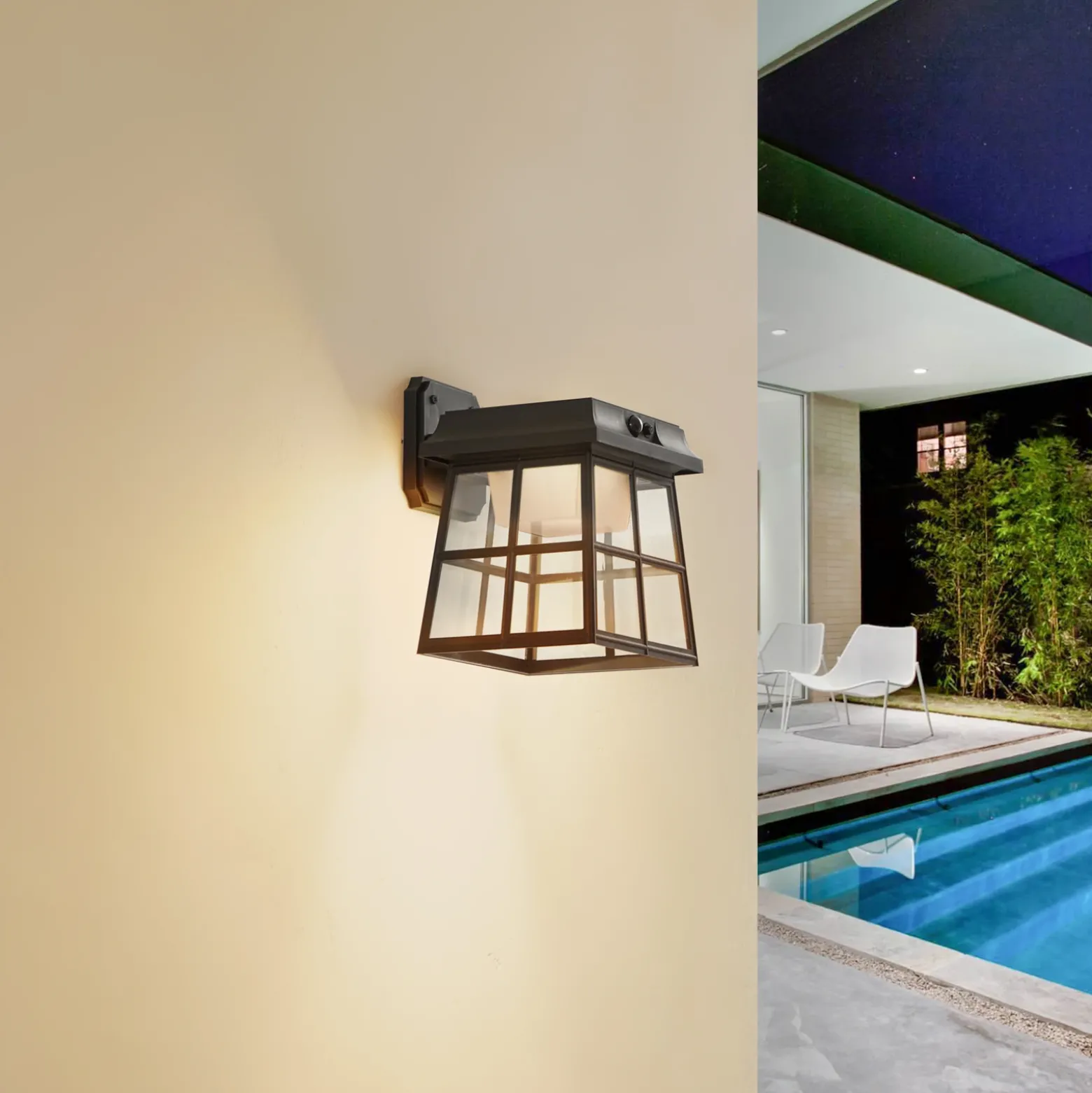 Lindby aplique de pared LED Latarka, altura 24 cm, sensor