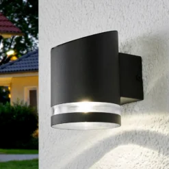Lindby Aplique LED para exterior Melinda, 9 cm, acero inoxidable