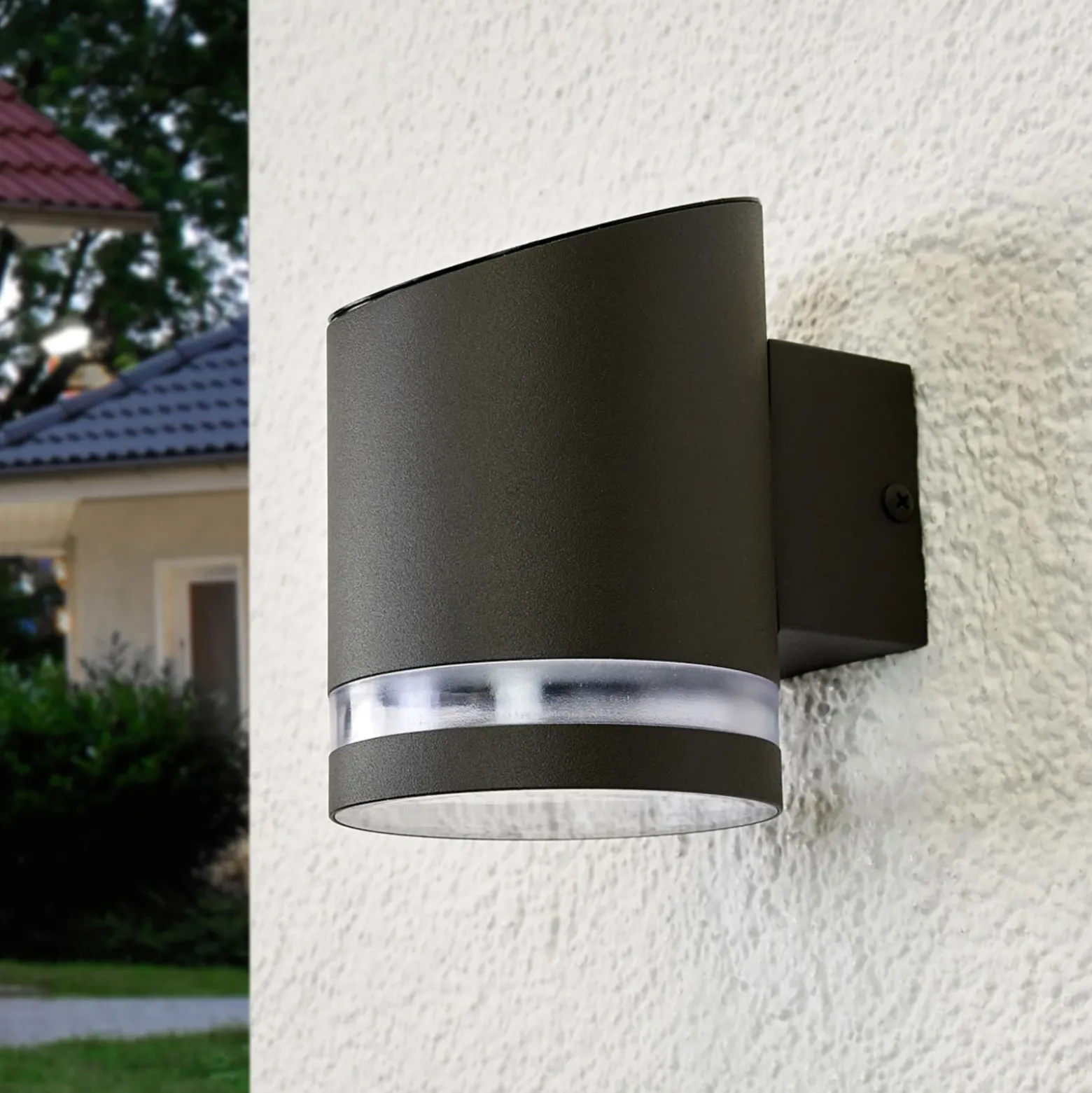 Lindby Aplique LED para exterior Melinda, 9 cm, acero inoxidable