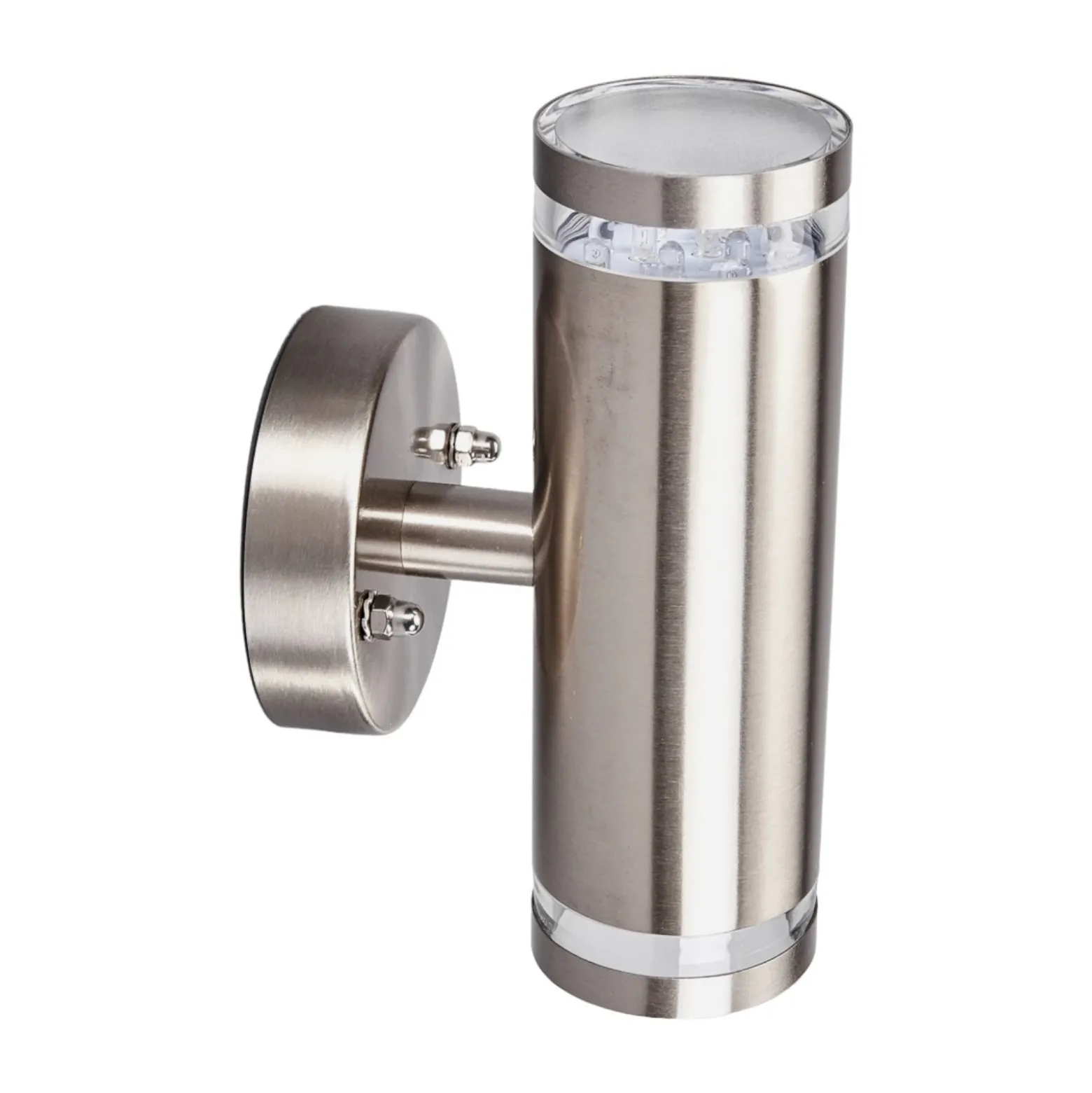 Lindby Aplique LED para exterior Tiberius, acero inoxidable, arriba/abajo, IP44