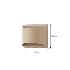 Lindby aplique LED para exterior Lenore, beige, metal, 13,5 cm