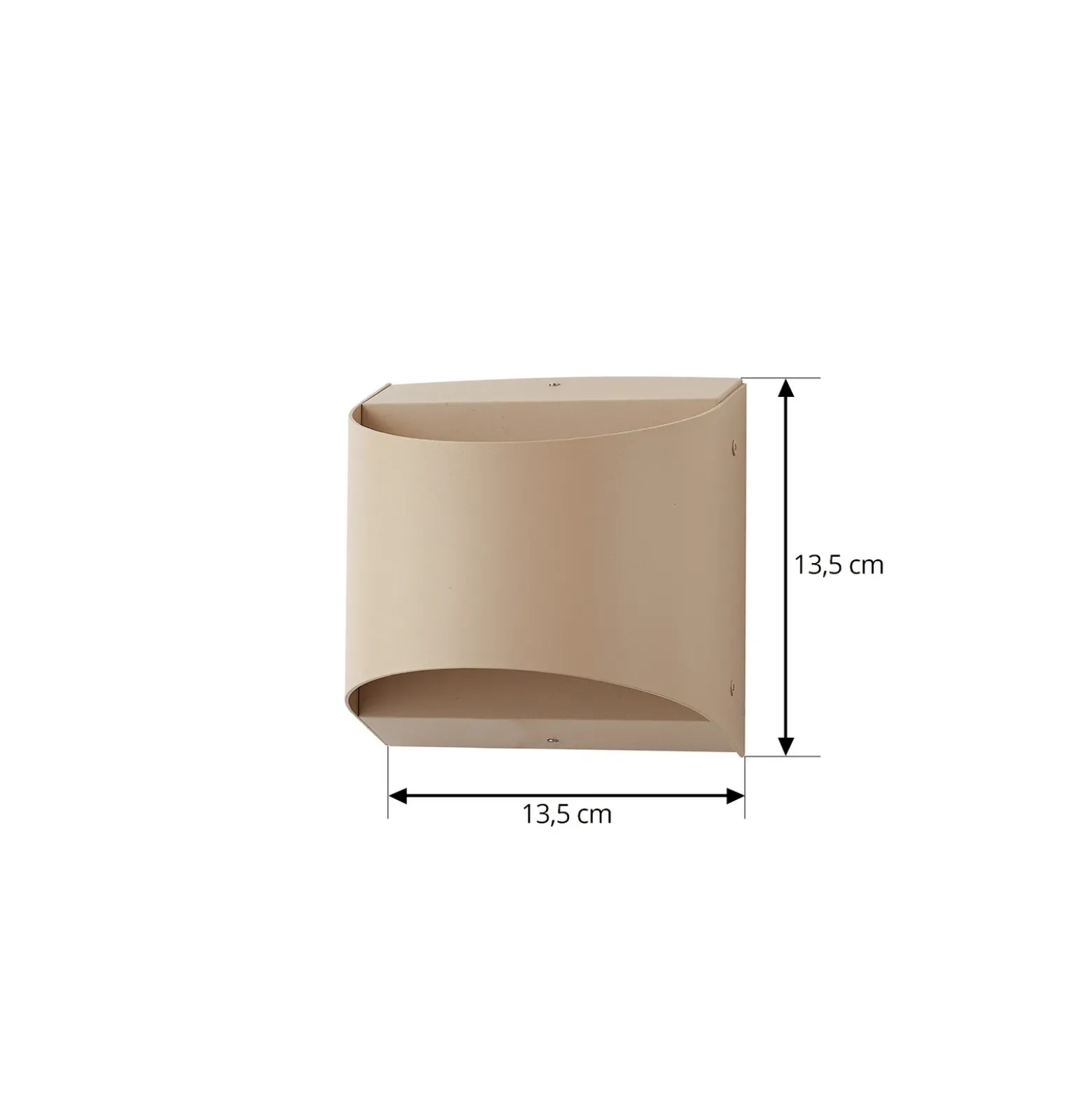 Lindby aplique LED para exterior Lenore, beige, metal, 13,5 cm