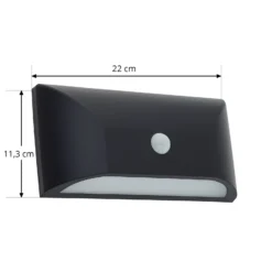 Lindby aplique LED para exterior Siana, negro, PC, sensor