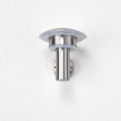 Lindby Aplique LED para exterior Lillie, altura 19 cm, acero inoxidable
