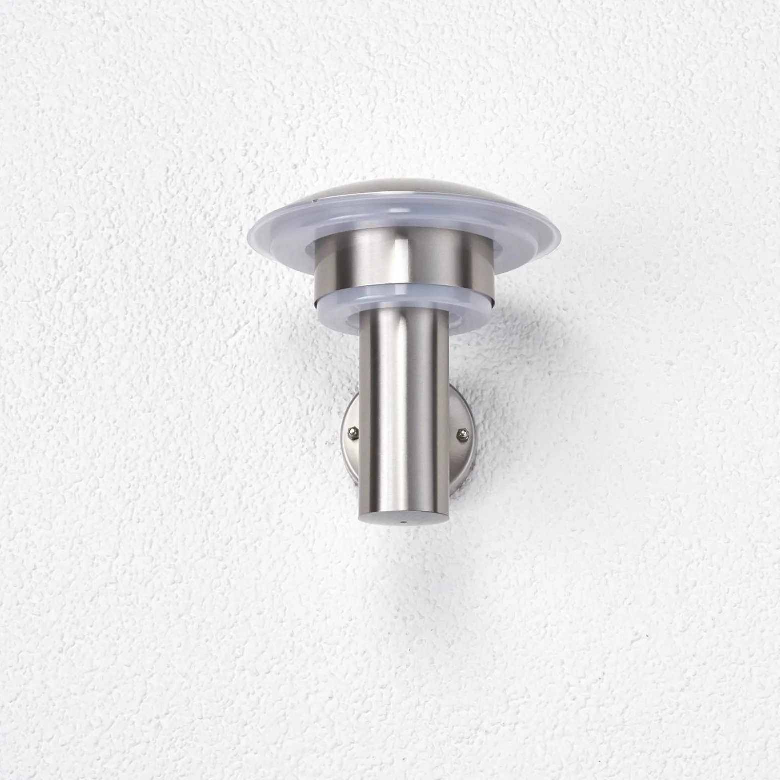 Lindby Aplique LED para exterior Lillie, altura 19 cm, acero inoxidable