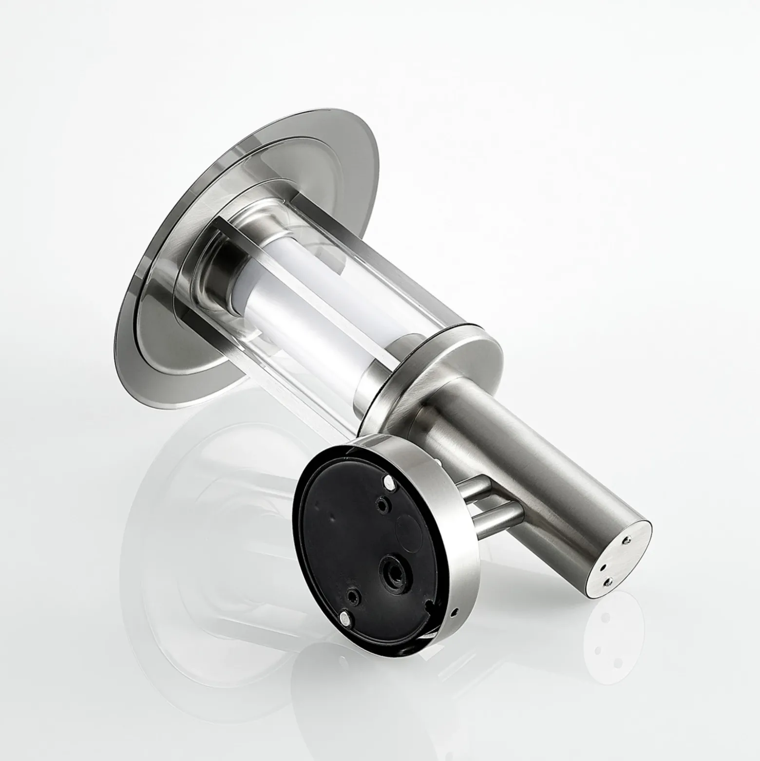 Lindby Aplique LED para exterior Gregory, sensor, acero inoxidable, IP44