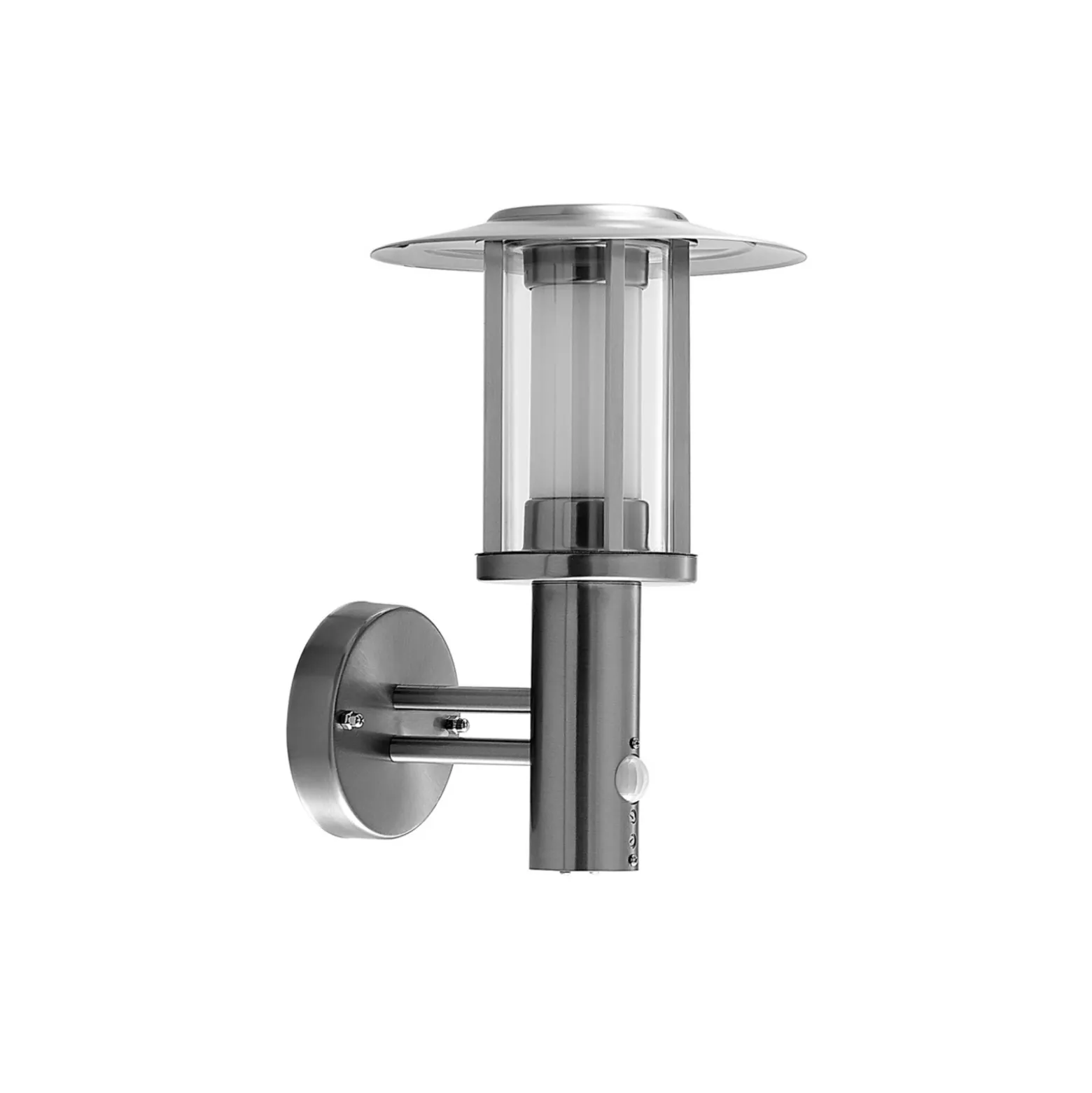 Lindby Aplique LED para exterior Gregory, sensor, acero inoxidable, IP44