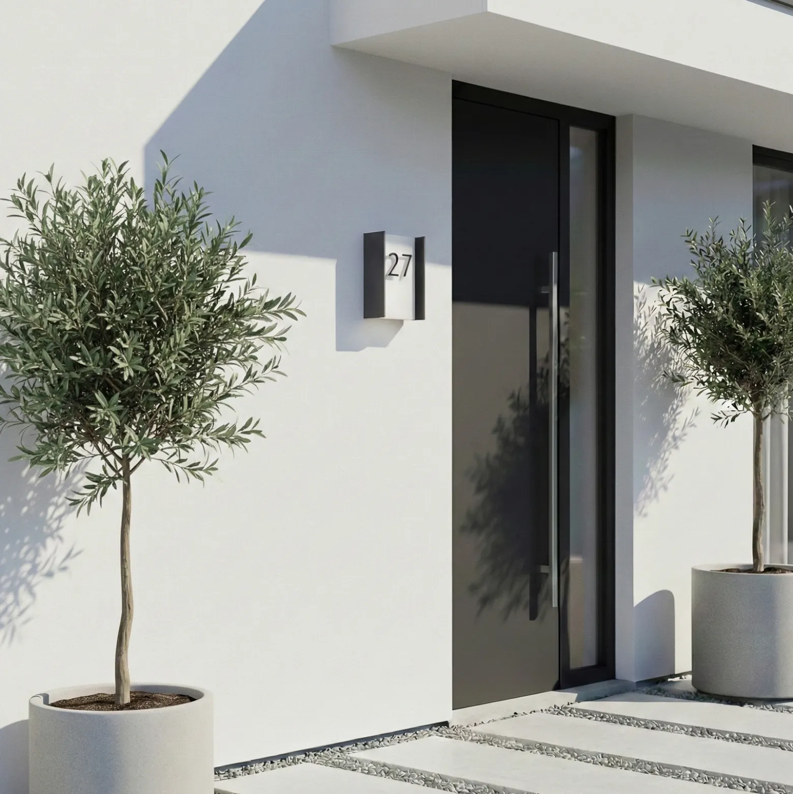 Lindby Aplique LED para exterior Selqa, número de casa, antracita, IP65