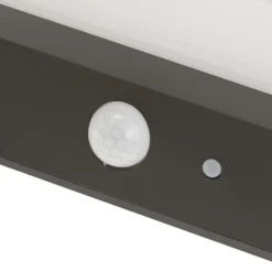 Lindby Aplique LED solar para exterior Maresia, sensor, antracita
