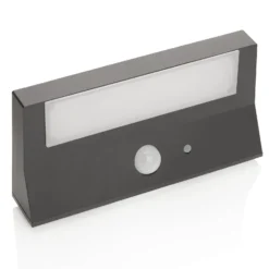 Lindby Aplique LED solar para exterior Maresia, sensor, antracita