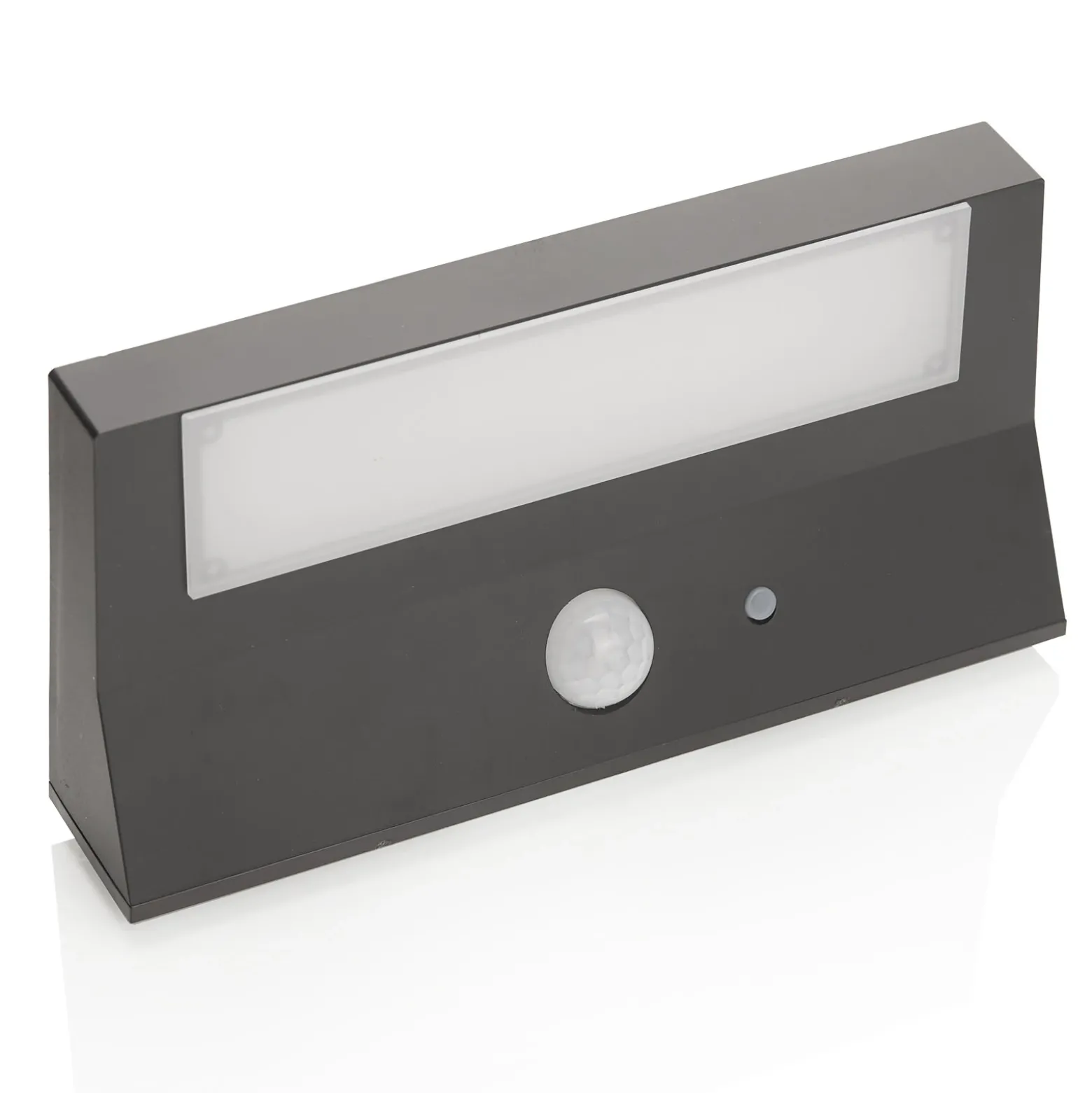 Lindby Aplique LED solar para exterior Maresia, sensor, antracita