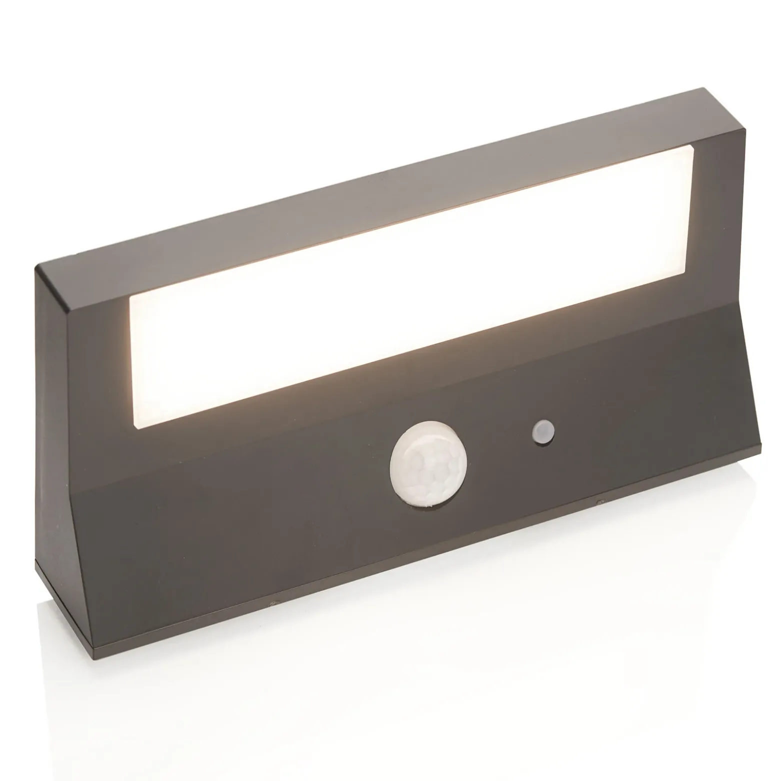 Lindby Aplique LED solar para exterior Maresia, sensor, antracita