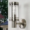 Lindby Aplique para exterior Djori, color aluminio, acero inoxidable, E27
