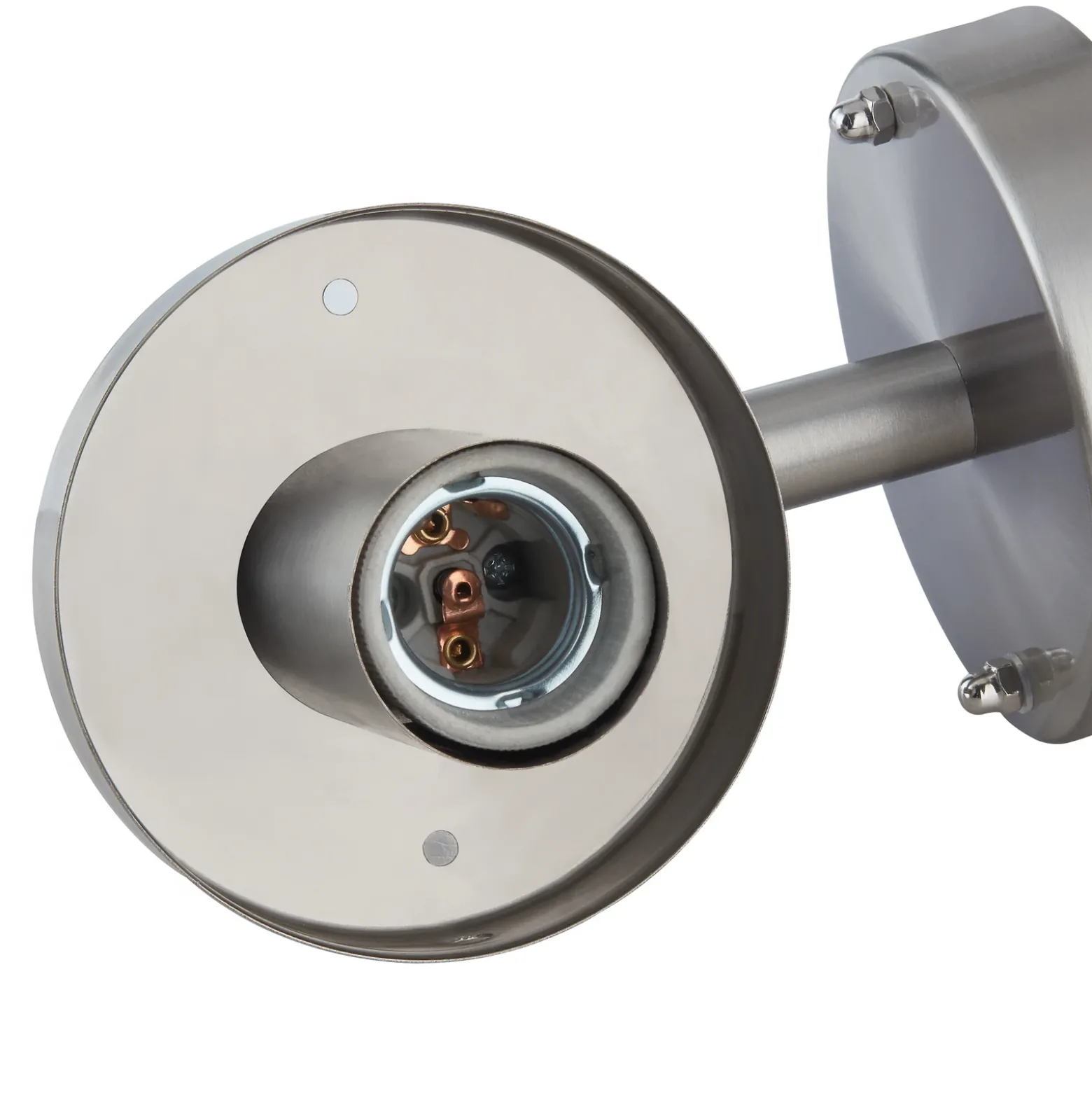 Lindby Aplique para exterior Djori, color aluminio, acero inoxidable, E27