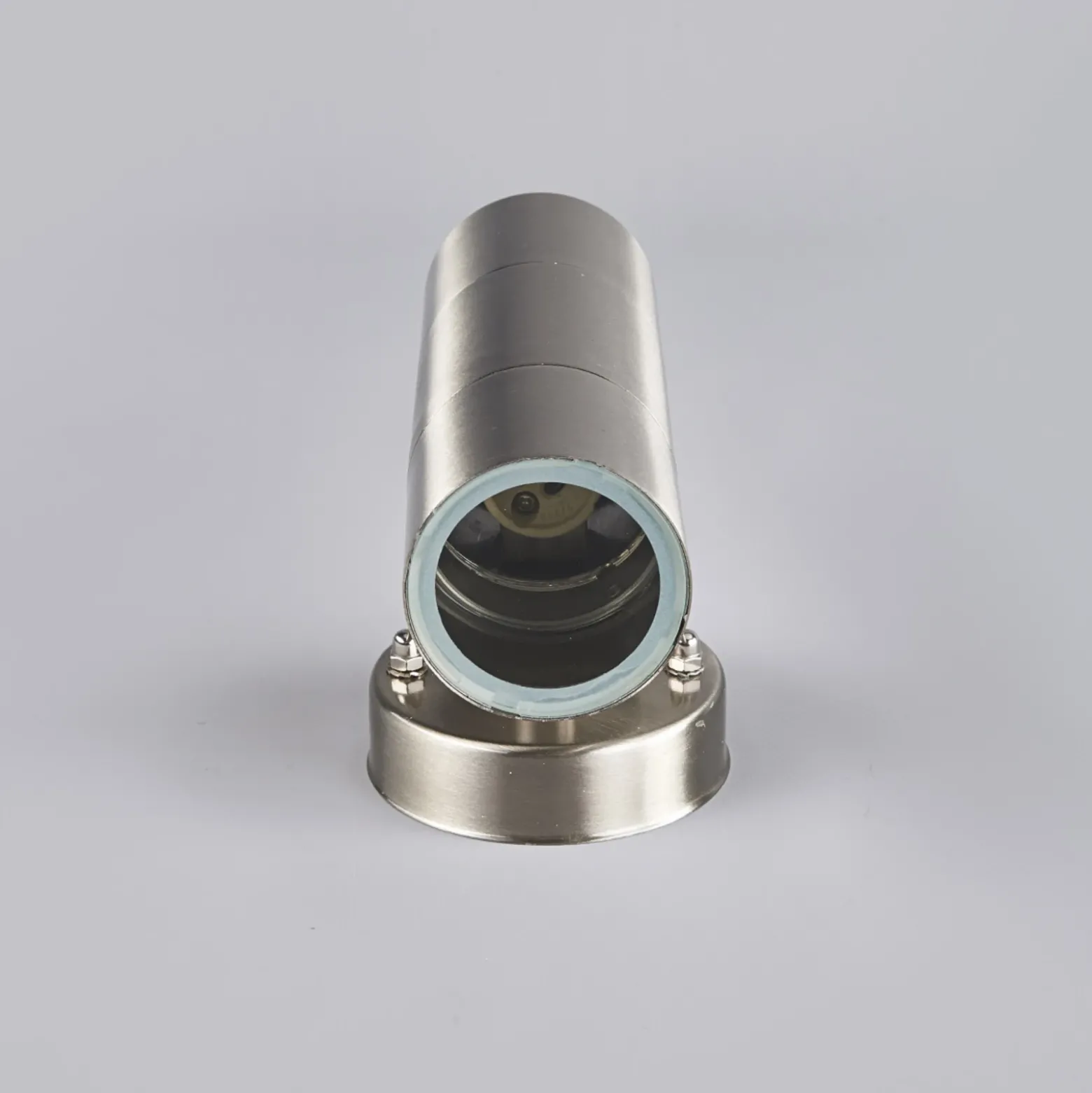 Lindby Aplique para exterior Hakan, arriba/abajo, acero inoxidable, IP44, GU10