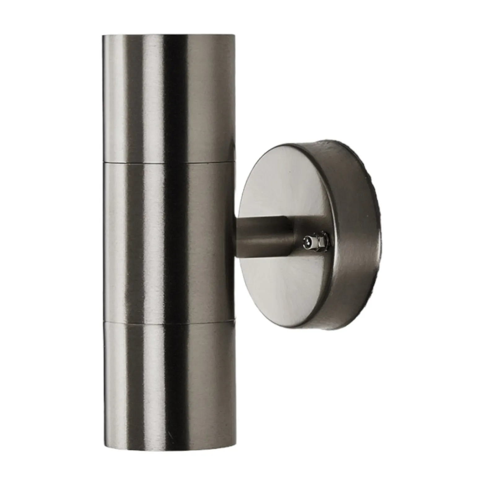Lindby Aplique para exterior Hakan, arriba/abajo, acero inoxidable, IP44, GU10