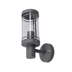 Lindby aplique para exterior Djori, 28 cm, antracita, acero inoxidable, E27