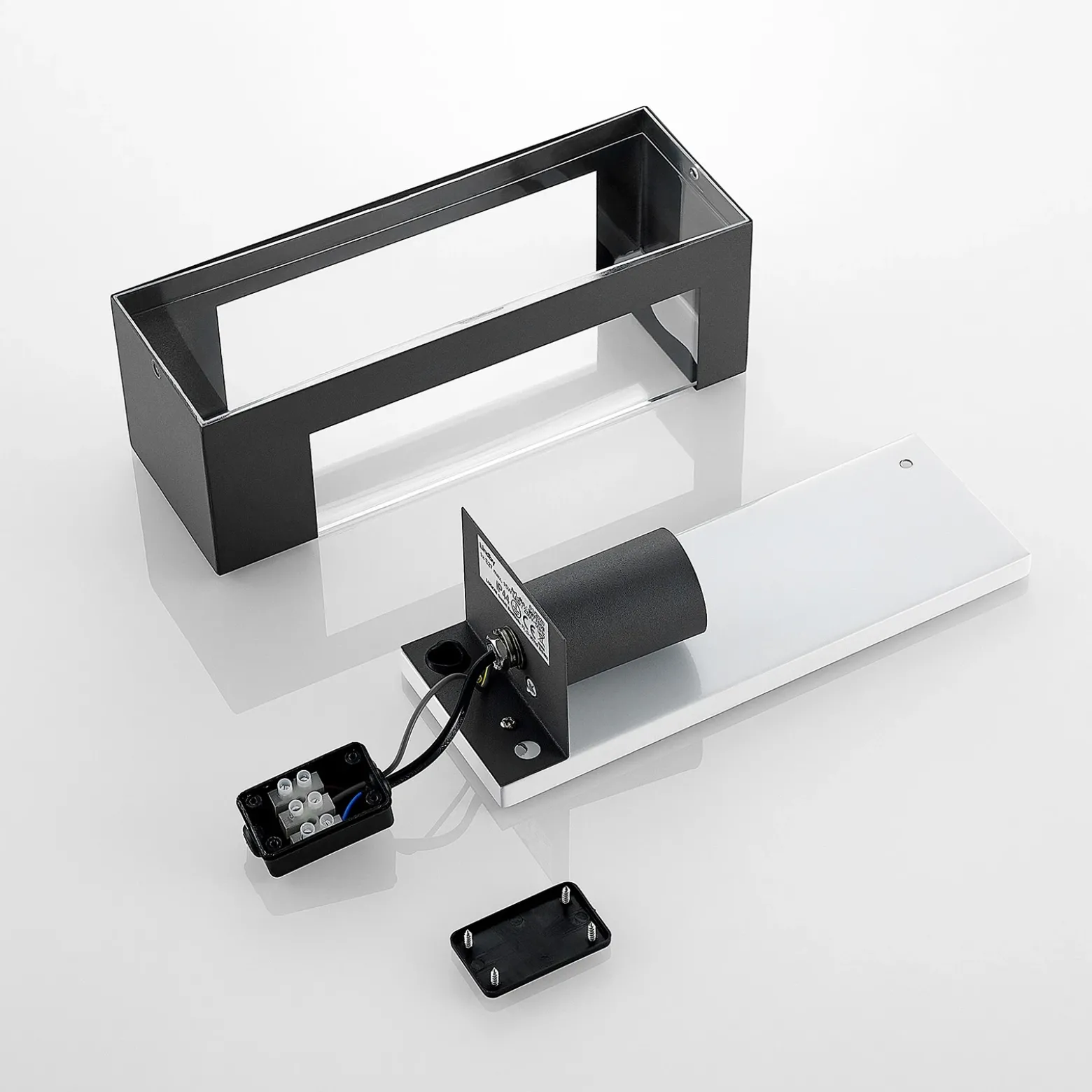Lindby aplique para exterior Tilian, altura 25 cm, antracita, acero