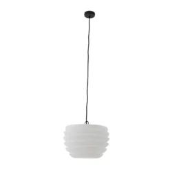 Lindby Arona colgante exterior, Ø 38 cm, blanco