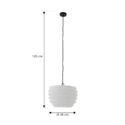 Lindby Arona colgante exterior, Ø 38 cm, blanco