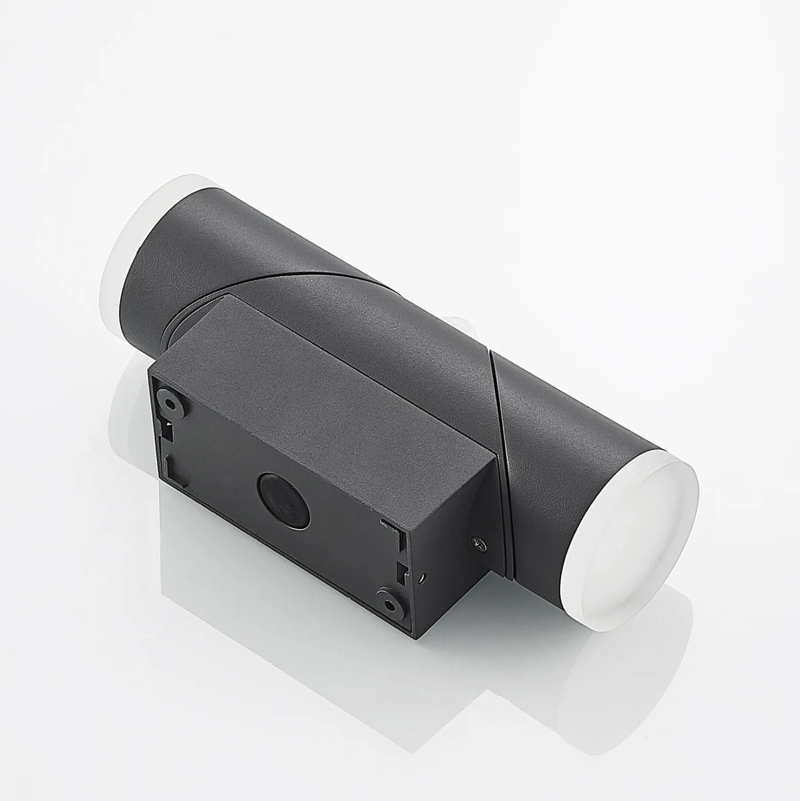 Lindby Aspyn aplique LED exterior, 2 luces, sensor