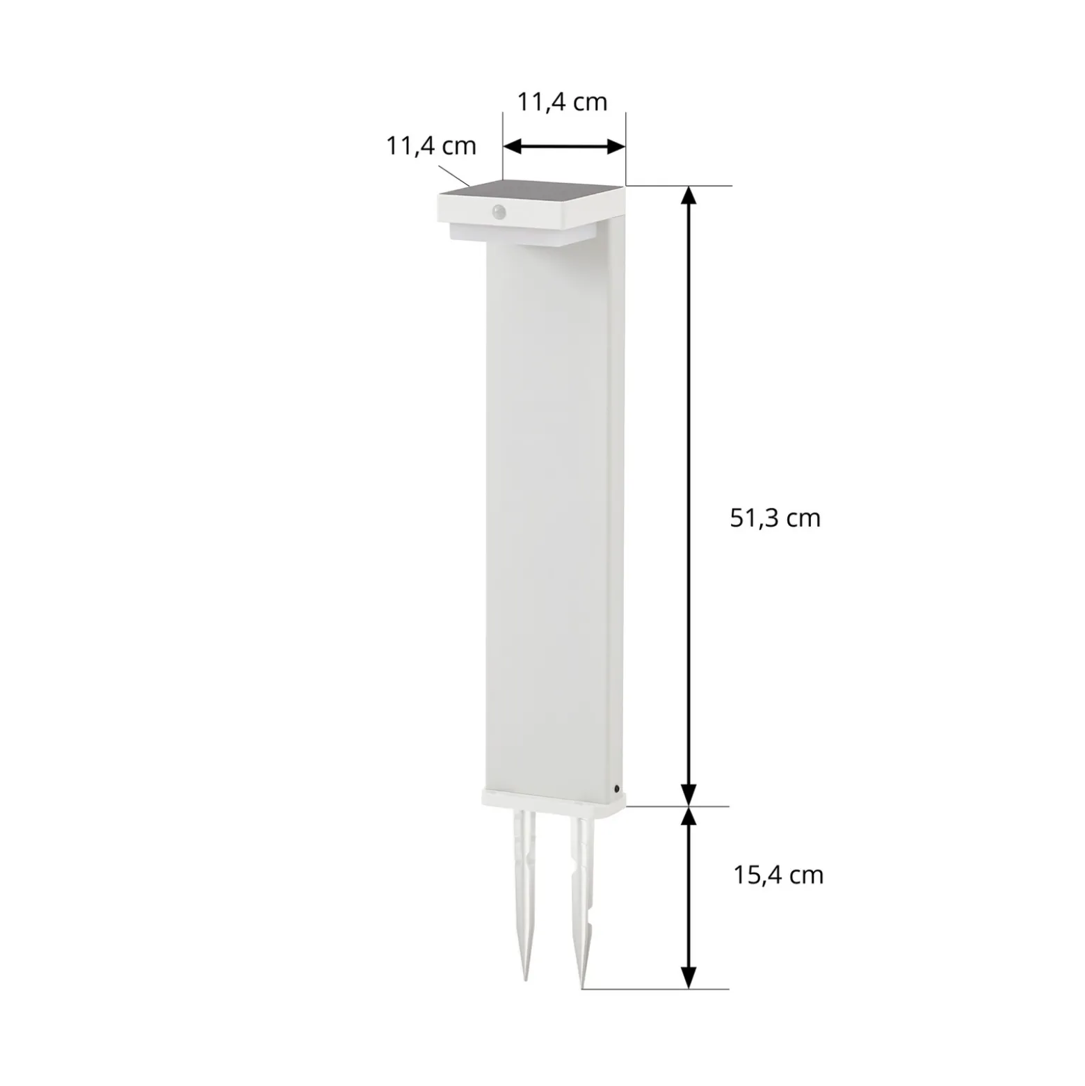 Lindby Baliza LED solar para zócalo Eleazar, blanca, aluminio, sensor