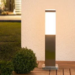 Lindby Baliza Lorian, 45 cm, acero inoxidable, IP44, E27
