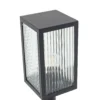 Lindby Bolardo luminoso Bolgar, negro, metal, vidrio, 15 cm