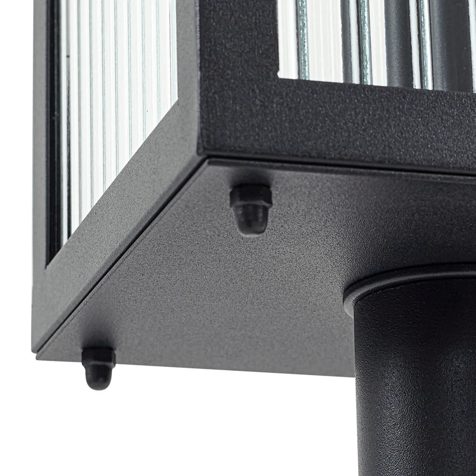 Lindby Bolardo luminoso Bolgar, negro, metal, vidrio, 15 cm