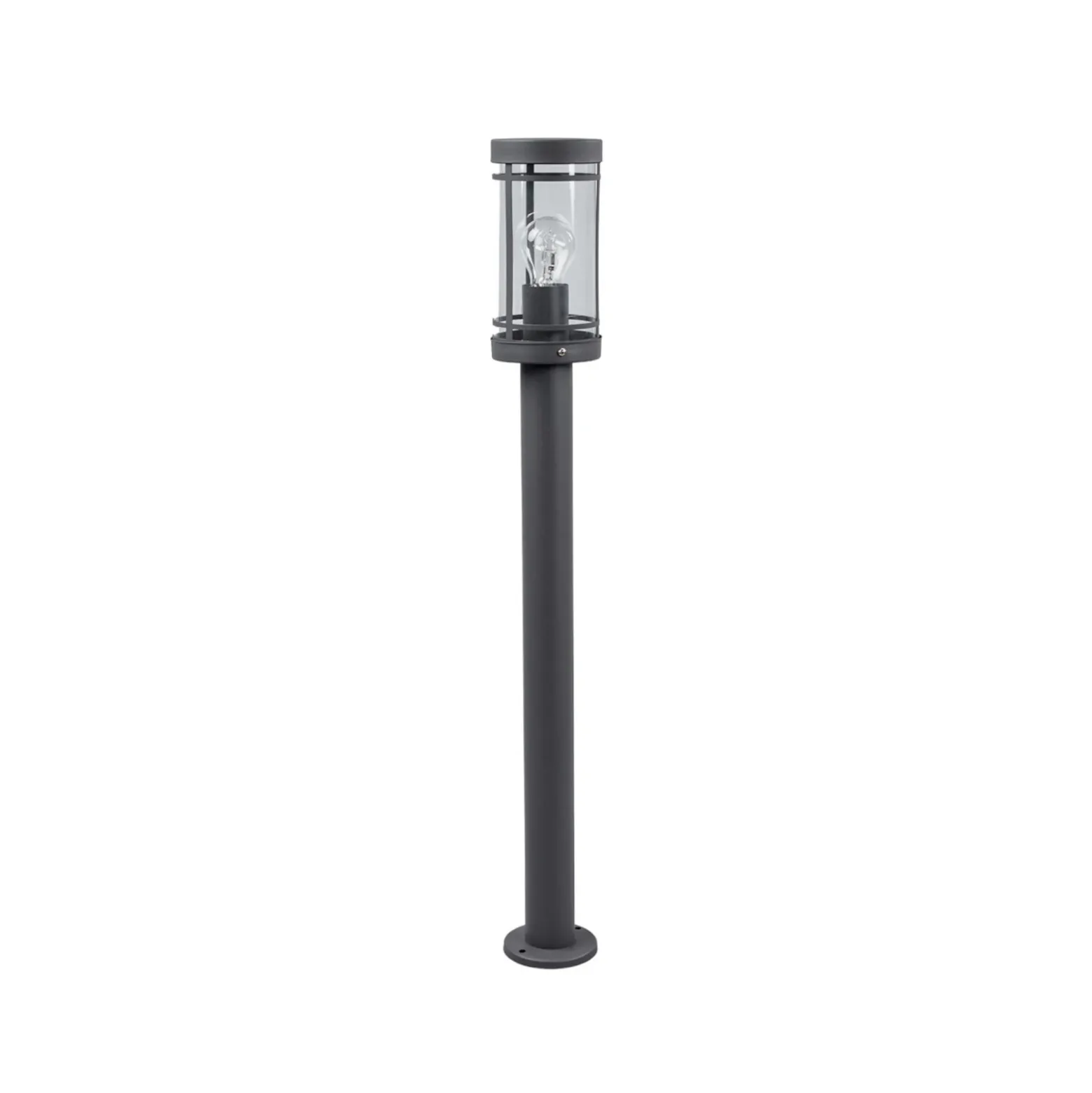 Lindby Bolardo luminoso Djori, 80 cm, antracita, acero inoxidable, E27