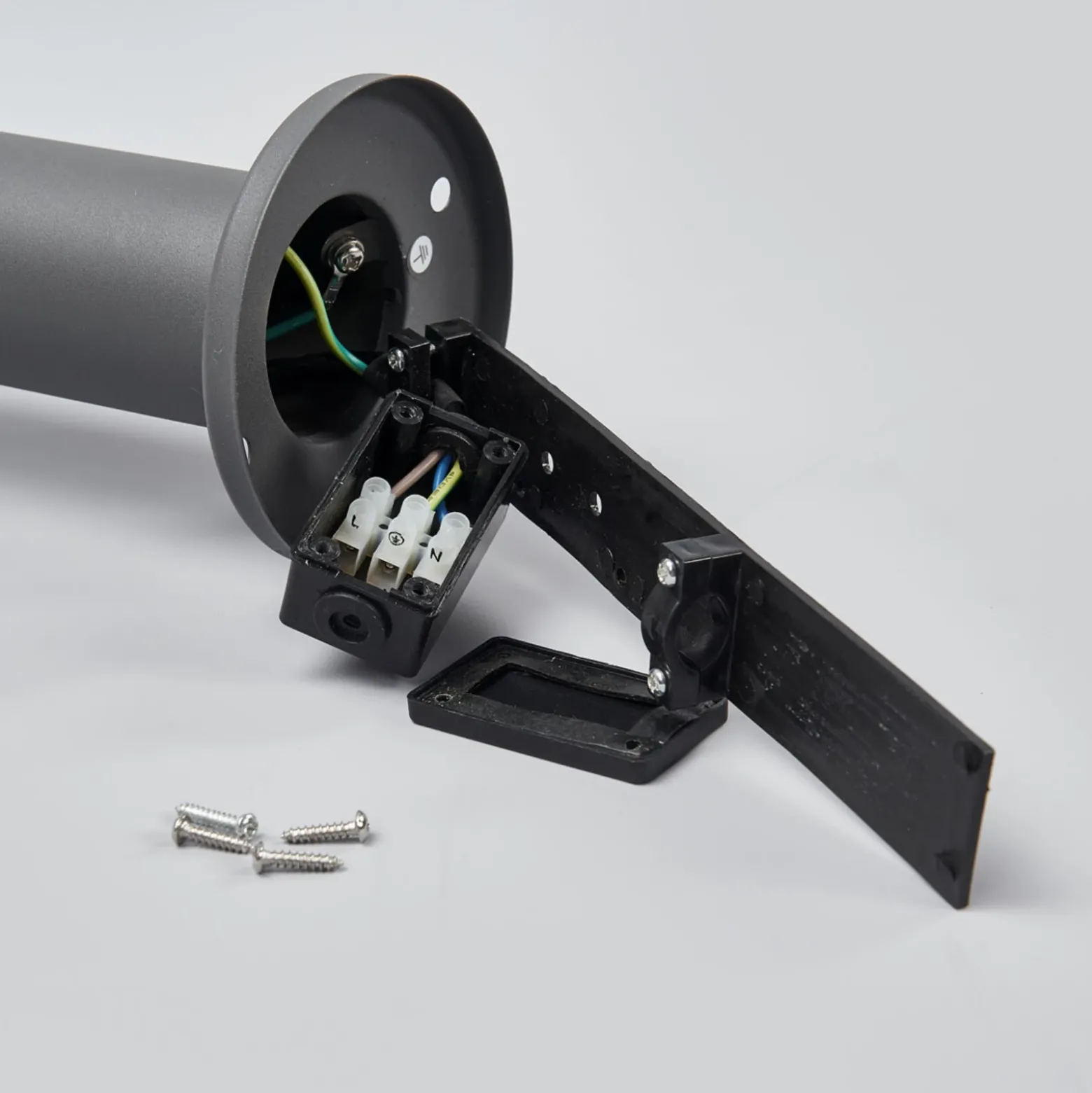 Lindby Bolardo luminoso Djori, 80 cm, antracita, acero inoxidable, E27