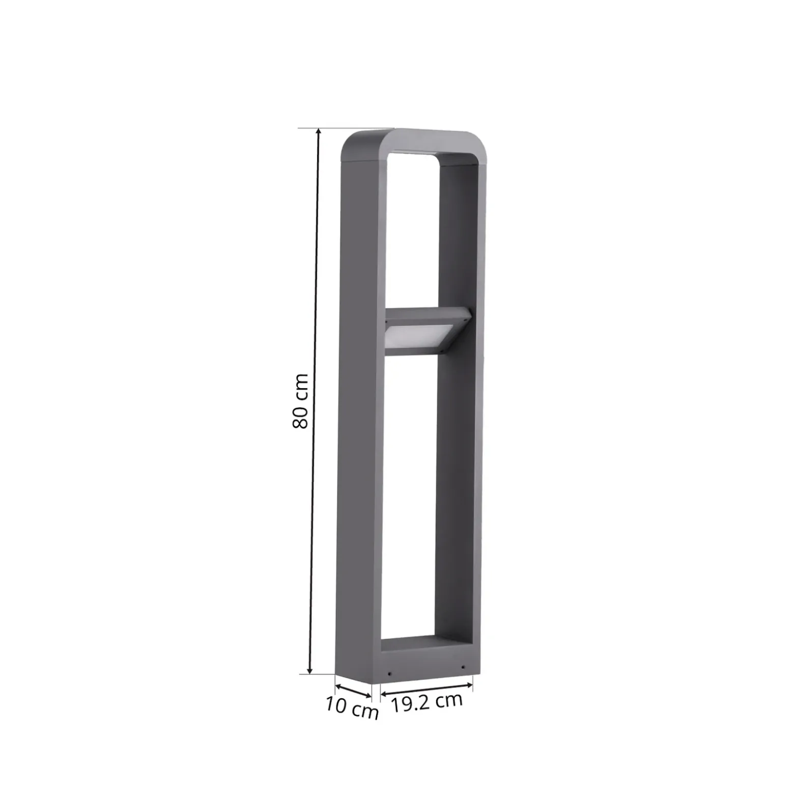 Lindby, bolardo luminoso LED Darko, 80 cm, gris, metal, IP54