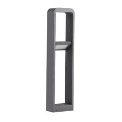 Lindby, bolardo luminoso LED Darko, 80 cm, gris, metal, IP54