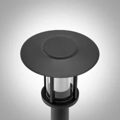 Lindby, bolardo luminoso LED Gregory, 76 cm, sensor, gris oscuro, IP44